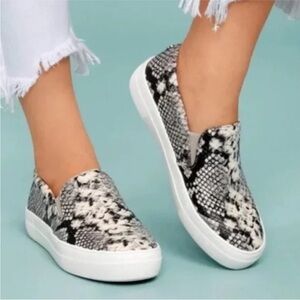 Steve Madden Women's Slip-On Snake Print Sneakers